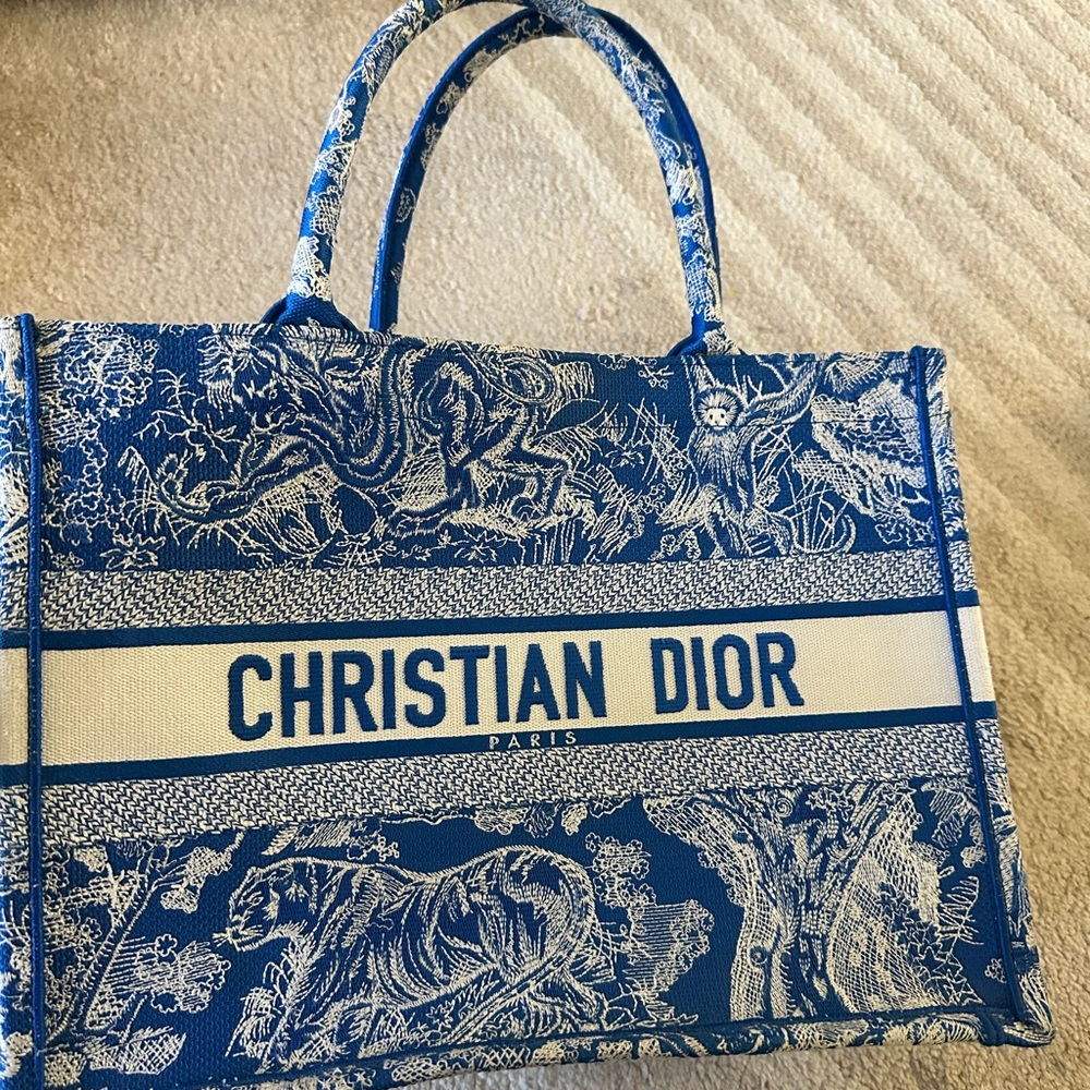 Dior Blue and White Designer Tote